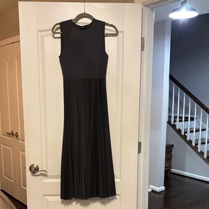 Theory Gray Pleated Midi Dress